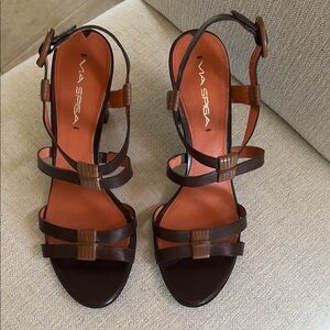 Via Spiga Sandals. Tan/Brown. Leather Upper and Lining. 81/2 M. NWOT.